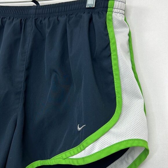 Nike Navy and green athletic running shorts size medium E UC - Picture 2 of 8